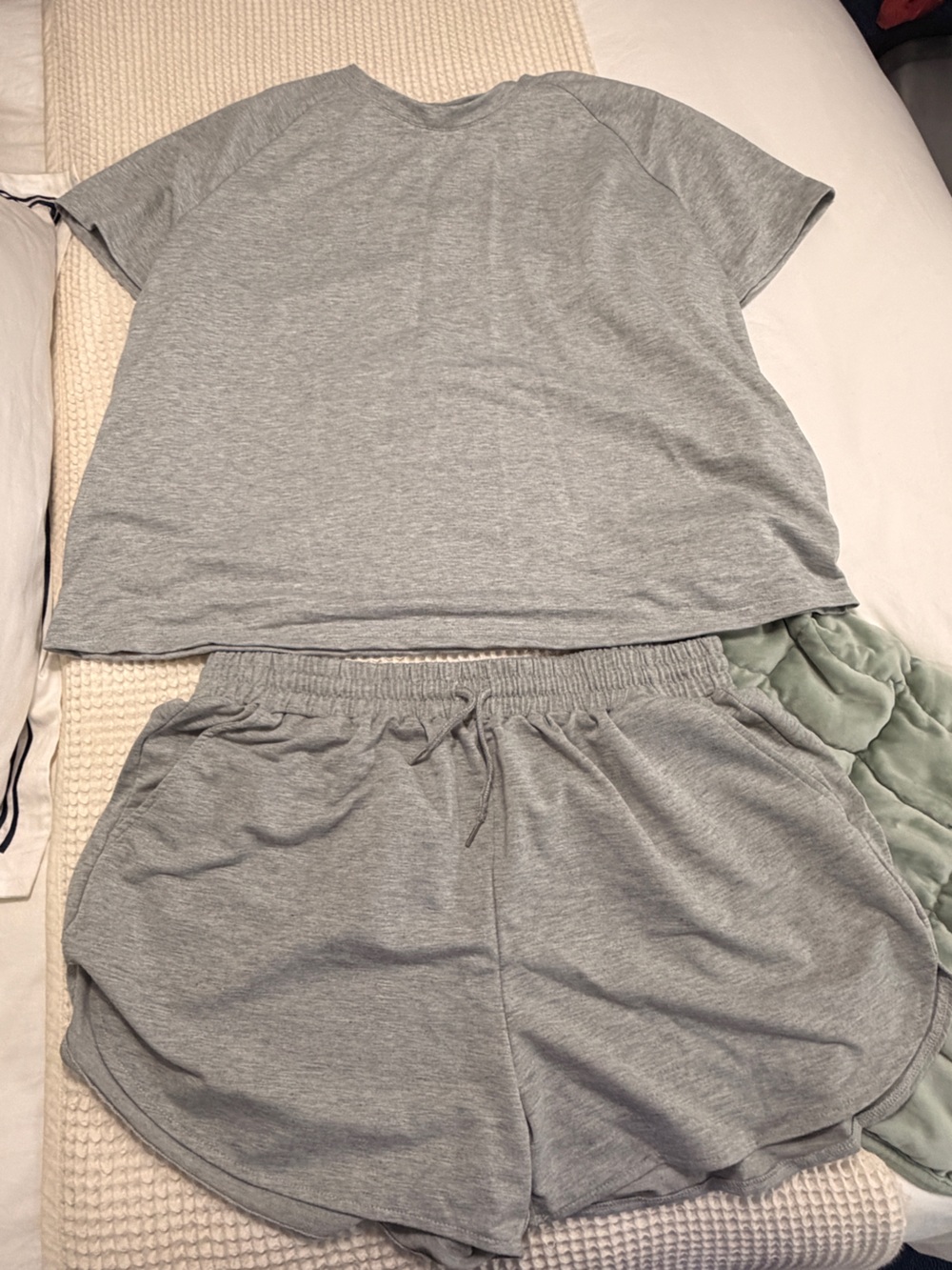 Women’s Grey Drawstring Lounge Short Set